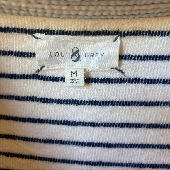 Striped Cream and Black Women's Dress - Picture 3 of 4